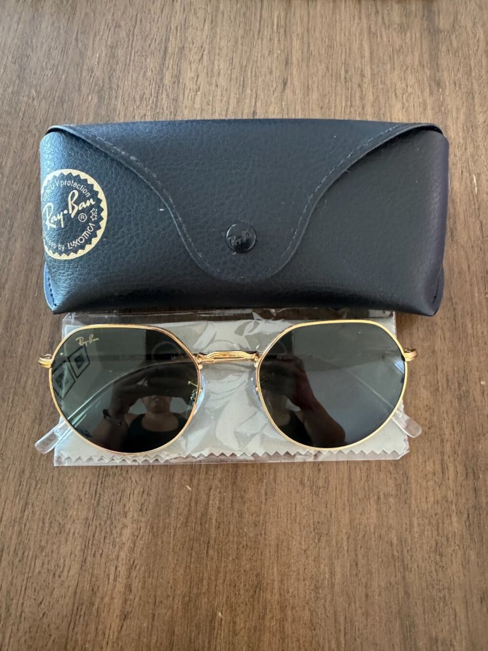 Ray-Ban Jack Sunglasses in Gold/Green - Picture 2 of 5
